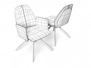 Robin swivel Chairs set 3D Model
