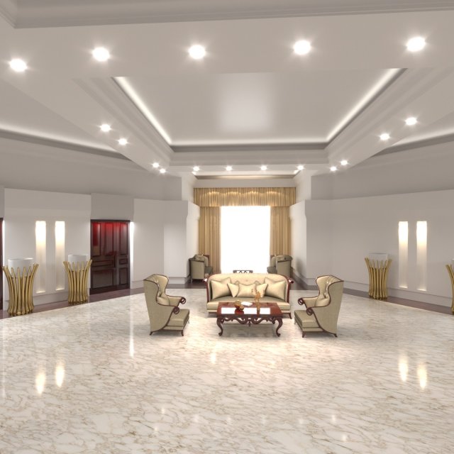 Model of the Entrance Hall Model 3D .c4d .max .obj .3ds .fbx .stl .blend 