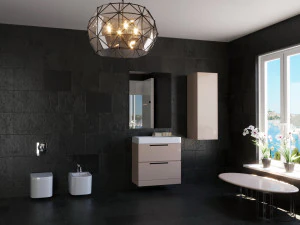 Black bathroom design work 3D Model