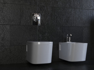 Black bathroom design work 3D Model