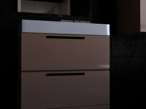 Black bathroom design work 3D Model