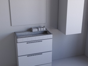 Black bathroom design work 3D Model