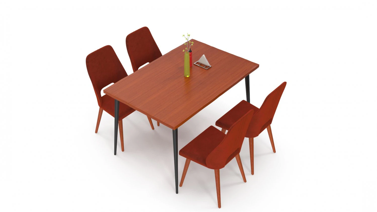 Cafe Dining table Chair set 3D Model .c4d .max .obj .3ds .fbx .stl .blend 