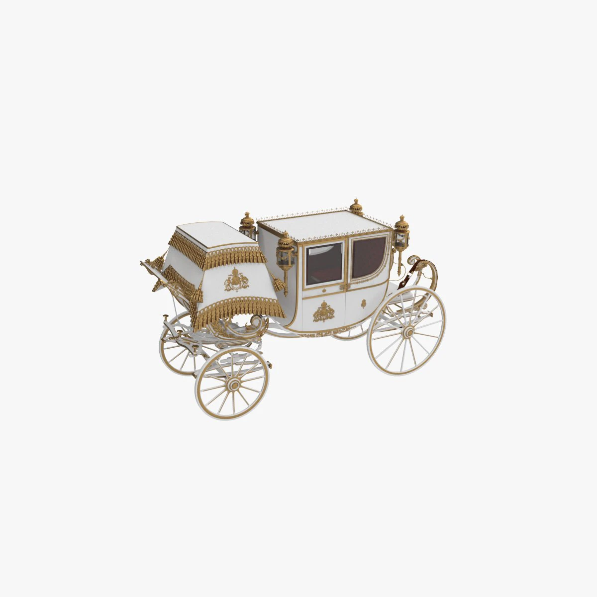 Luxury Baroque Carriage 3D Model .c4d .max .obj .3ds .fbx .stl .blend
