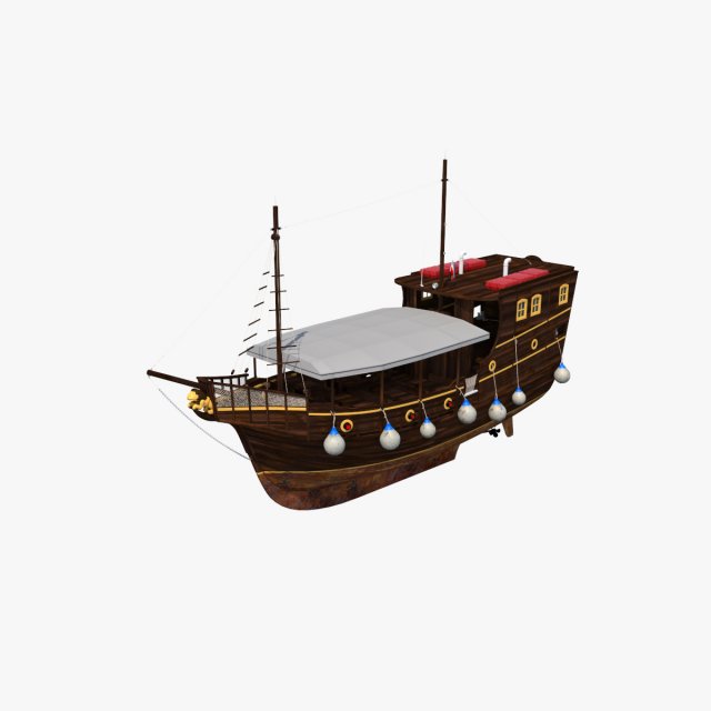 Old Style Touristic Ship Model 3D .c4d .max .obj .3ds .fbx .stl .blend 
