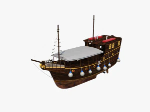 Statek Turystyczny Starego Stylu Model 3D