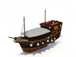 Old Style Touristic Ship 3D Model
