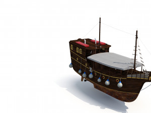 Old Style Touristic Ship Model 3D