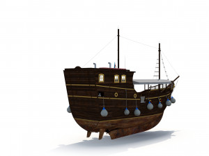 Old Style Touristic Ship Model 3D