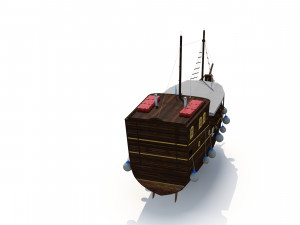 Old Style Touristic Ship Model 3D