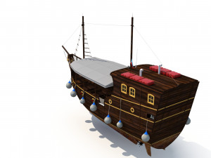 Old Style Touristic Ship Model 3D
