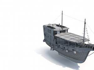 Old Style Touristic Ship Model 3D