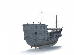 Old Style Touristic Ship Model 3D