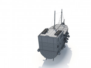 Old Style Touristic Ship Model 3D