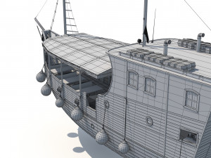 Old Style Touristic Ship Model 3D