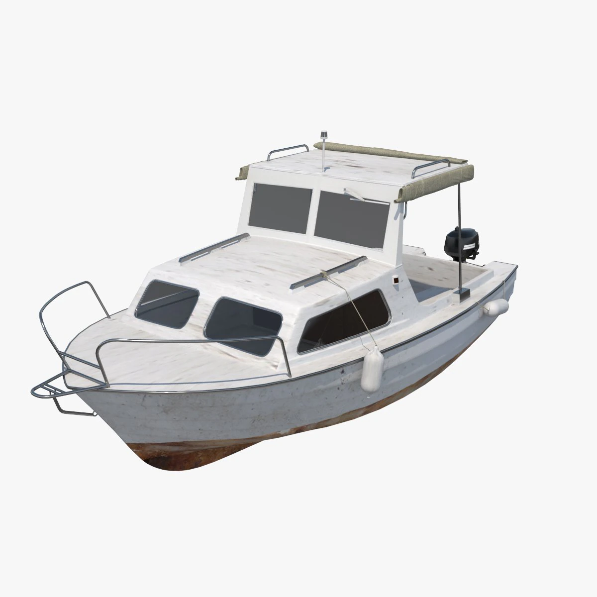 Small Motor Boat 3D Model .c4d .max .obj .3ds .fbx .stl .blend