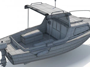 Small Motor Boat 3D Model