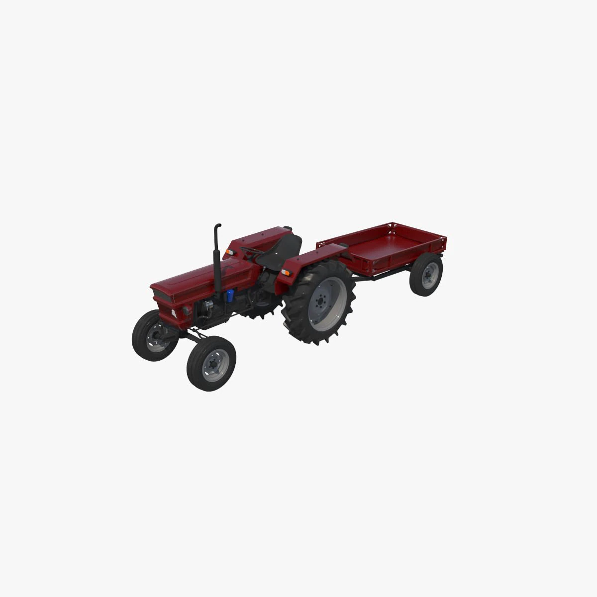 Farm Tractor 3D Model .c4d .max .obj .3ds .fbx .stl .blend 