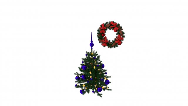 Christmas Set of 2 3D Model .c4d .max .obj .3ds .fbx .stl .blend 
