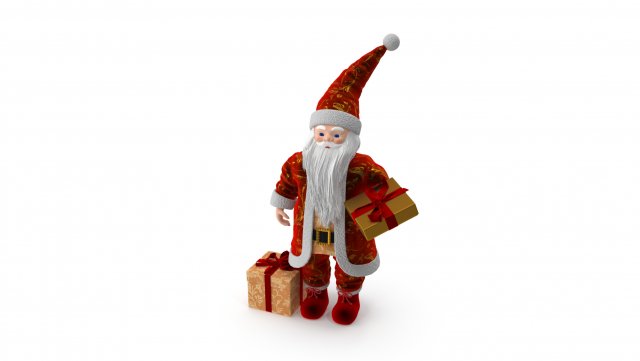 Christmas Santa Claus Model 3D .c4d .max .obj .3ds .fbx .stl .blend 