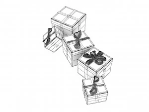 크리스마스 선물 상자 3D 모델