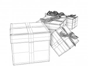 크리스마스 선물 상자 3D 모델