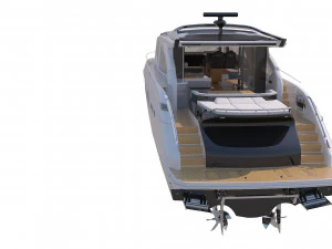 Este es un modelo realista del concepto de yate. Modelo 3D