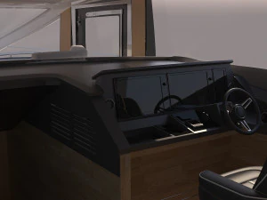 Este es un modelo realista del concepto de yate. Modelo 3D