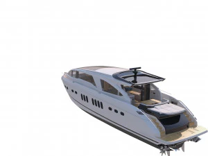 Este es un modelo realista del concepto de yate. Modelo 3D