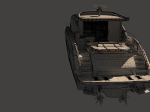 Este es un modelo realista del concepto de yate. Modelo 3D