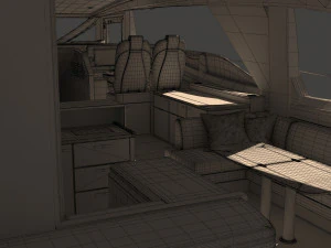 Este es un modelo realista del concepto de yate. Modelo 3D