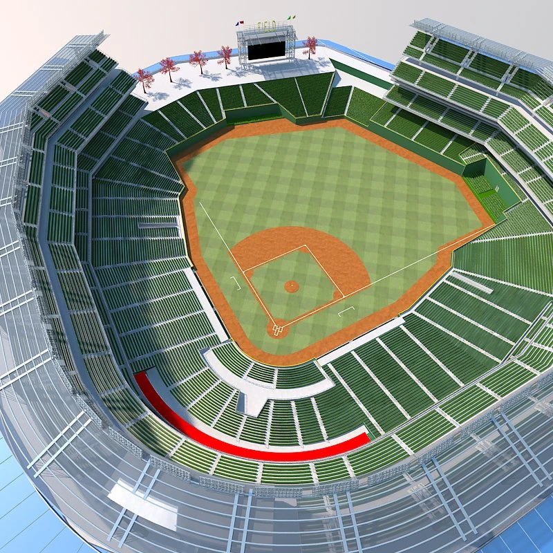 Baseball stadium 3D Model .c4d .max .obj .3ds .fbx .stl .blend 