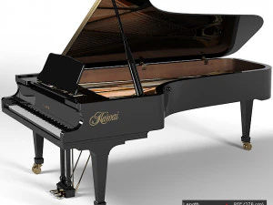 Kawai, ancien piano &agrave; queue de concert Modèle 3D