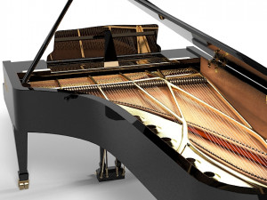 Kawai ex concert grand piano 3D Model