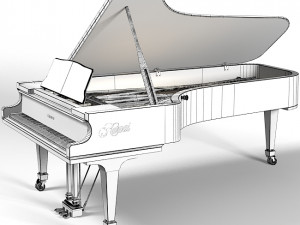 Kawai ex concert grand piano 3D Model
