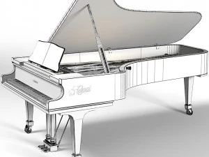 Kawai ex concert grand piano 3D Model