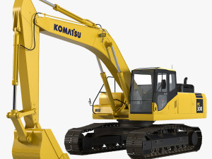 Komatsu Pc300 Hydraulic Excavator Modelo 3D