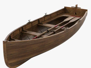 Деревянная Лодка 3D Модель