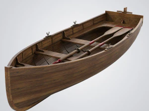 Wooden Boat 3D Model