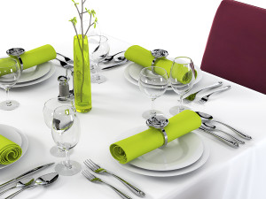 Square Restaurant Table Banquet Modelo 3D