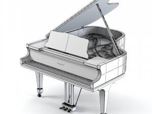 Kawai Rx5 Artist Concert grand piano black 3Dモデル