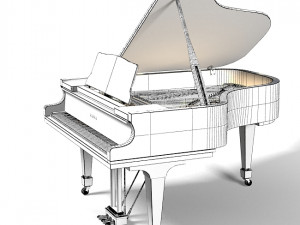 Kawai Rx5 Artist Concert grand piano black 3Dモデル