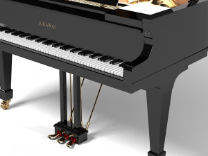 Kawai Rx5 Artist Concert grand piano black 3Dモデル
