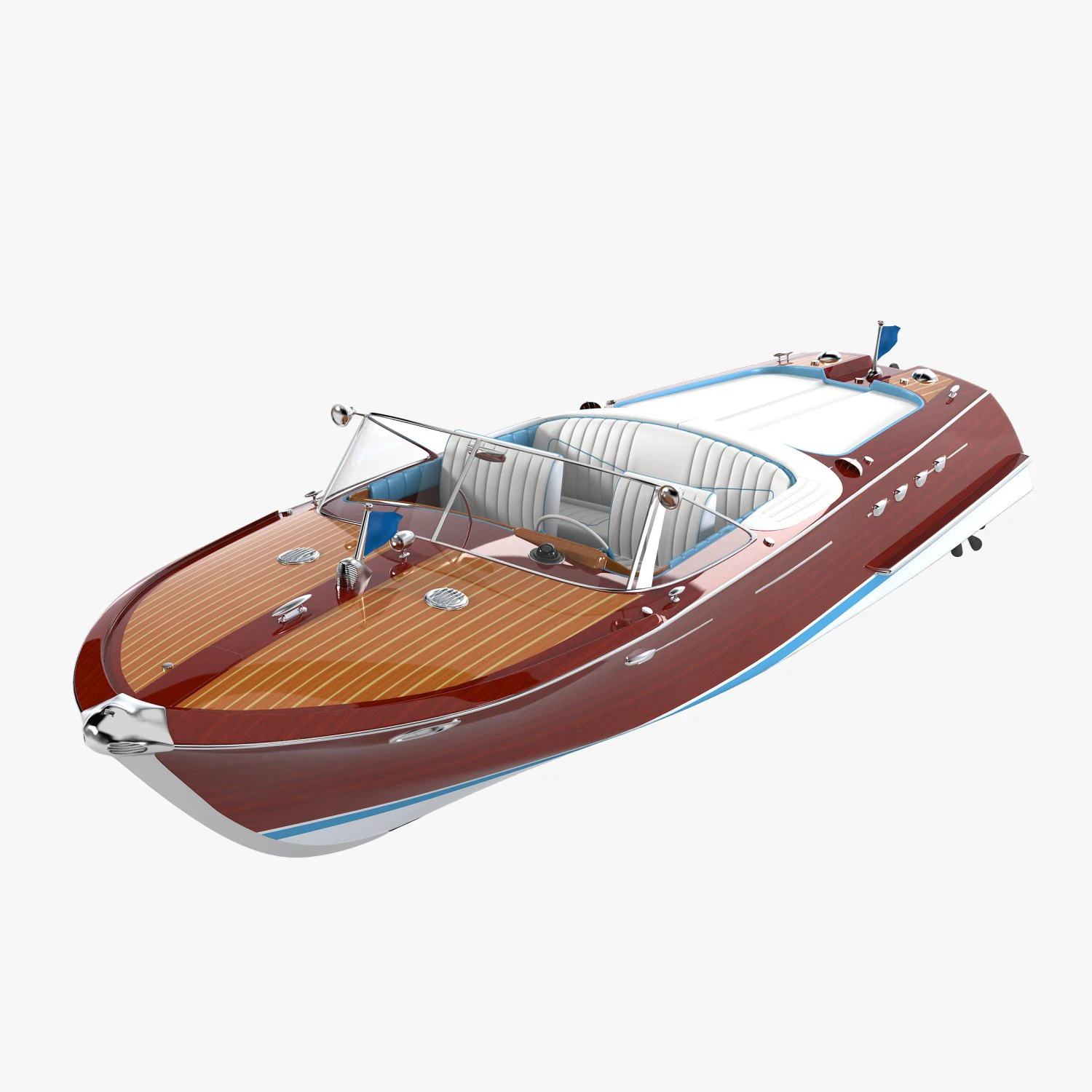 Riva Aquarama Boat 3D Model .c4d .max .obj .3ds .fbx .stl .blend 