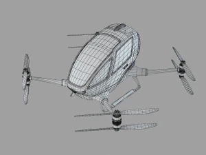Drone de un solo pasajero Ehang 184 Modelo 3D