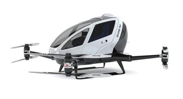 Drone de un solo pasajero Ehang 184 Modelo 3D .c4d .max .obj .3ds .fbx .stl .blend