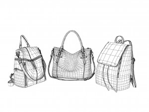 Women bags collection 3D-Modell