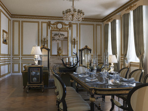 Classical style dining-living room Modelo 3D