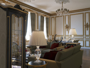 Classical style dining-living room Modelo 3D