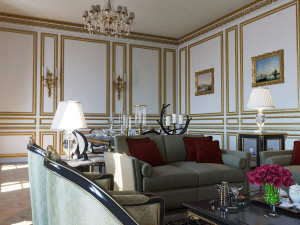 Classical style dining-living room Modelo 3D